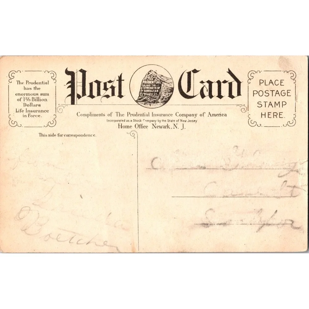 Vintage‎ Gibraltar Buena Vista South View Postcard Prudential Insurance